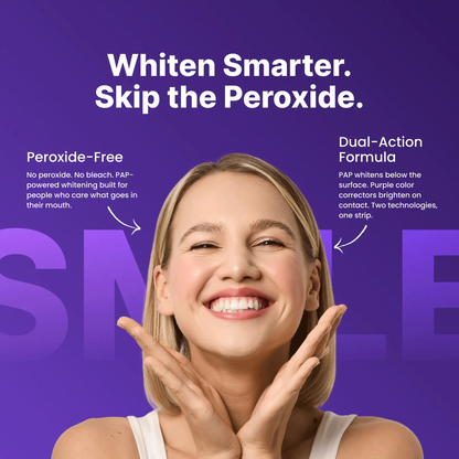Makelune Dual-Action Whitening Strips — PAP Deep Whitening + Purple Color-Correcting