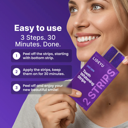 Makelune Dual-Action Whitening Strips — PAP Deep Whitening + Purple Color-Correcting